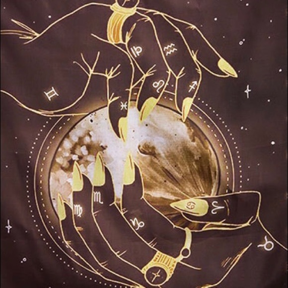 NWT Fortune Teller Curtain Depicts Hands Holding a Crystal Ball Wall Mural - Picture 2 of 3